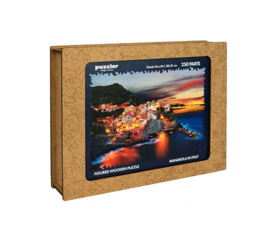 Obrázek DŘEVĚNÉ BAREVNÉ PUZZLE - Manarola v Itálii