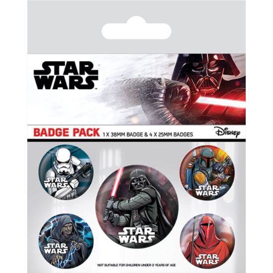 Obrázek Sada placek Star Wars - Temná strana (5 ks)