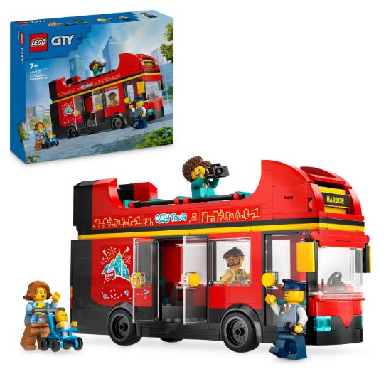 Obrázek Červený dvoupodlažní vyhlídkový autobus