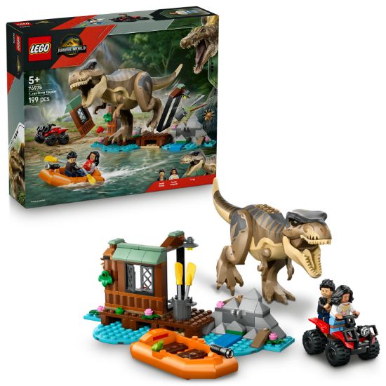 Obrázek T-rex a útěk po řece