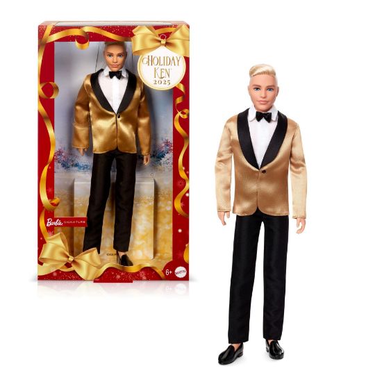 Obrázek Barbie Vánoční panenka Ken blond 2025