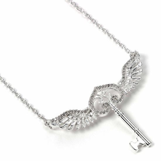 Obrázek Stříbrný náhrdelník Harry Potter - Létající klíč s krystaly (Ag 925)