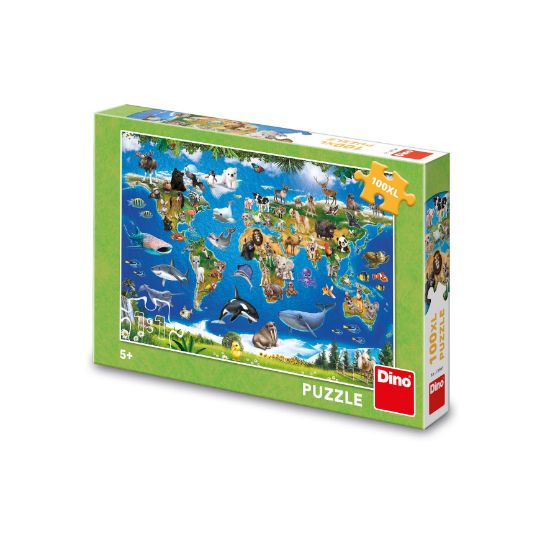 Obrázek Puzzle Mapa zvířat 100 XL dílků