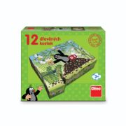 Obrázek Dřevěné lic. kostky Krtek a přátelé – 12 kostek