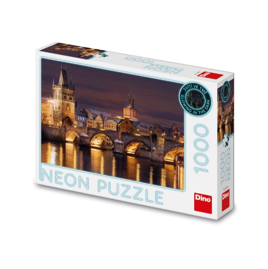 Obrázek Puzzle Noční Karlův most 1000 dílků neon